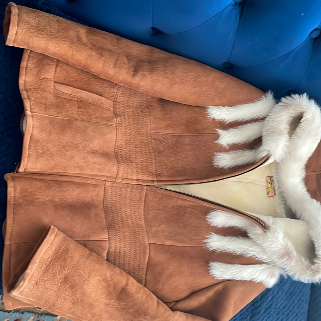 Real Fur And Suede Shearling Coat Fitted